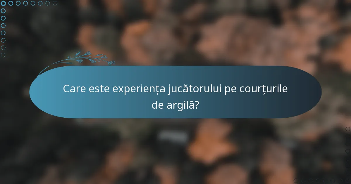 Care este experiența jucătorului pe courțurile de argilă?