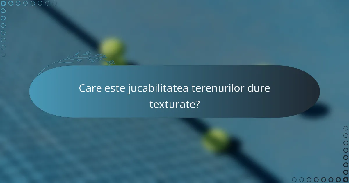 Care este jucabilitatea terenurilor dure texturate?