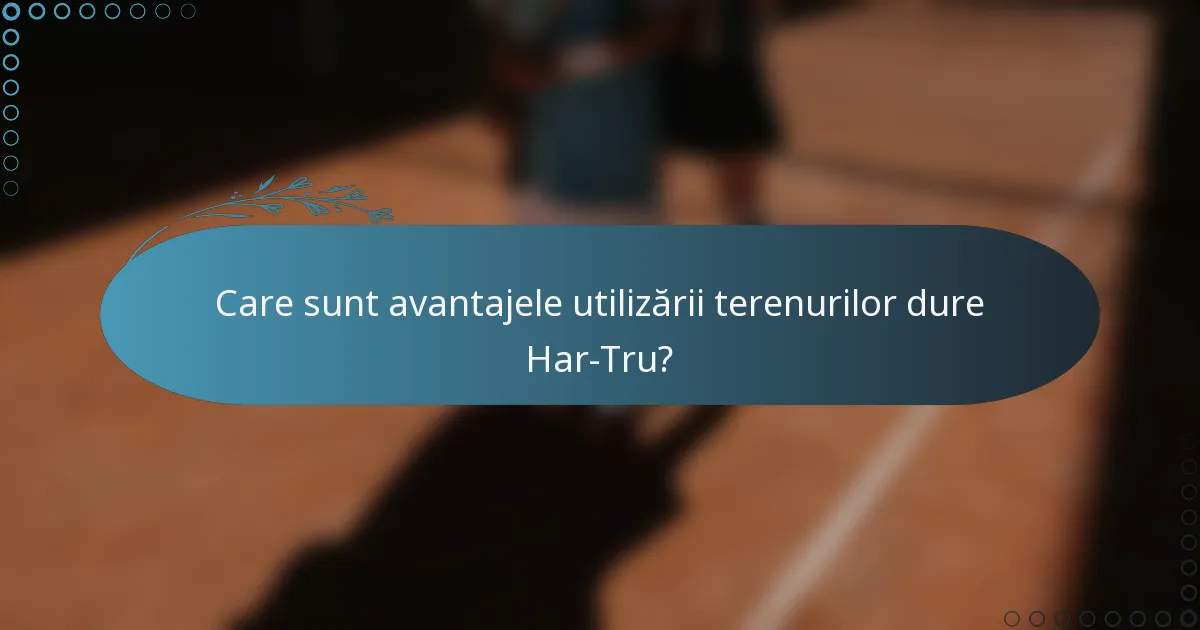 Care sunt avantajele utilizării terenurilor dure Har-Tru?
