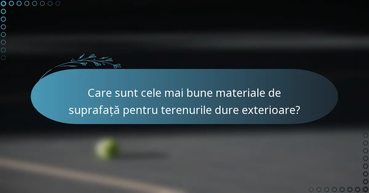 Care sunt cele mai bune materiale de suprafață pentru terenurile dure exterioare?