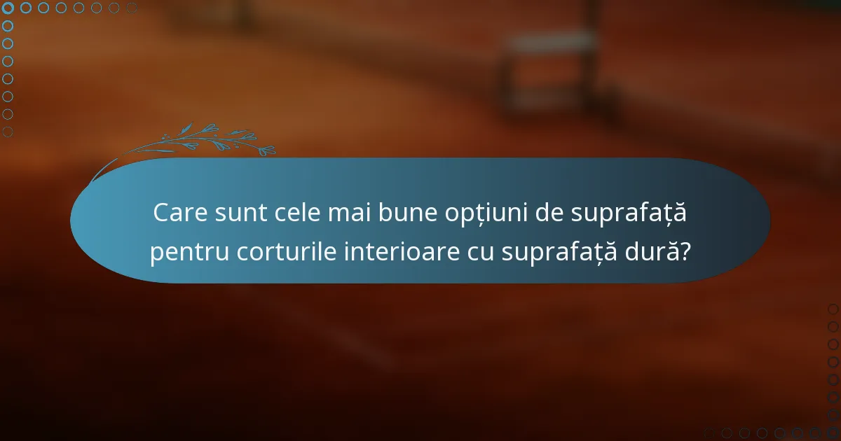 Care sunt cele mai bune opțiuni de suprafață pentru corturile interioare cu suprafață dură?