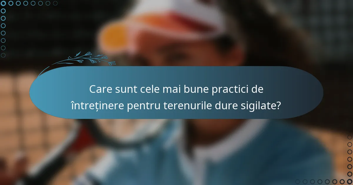 Care sunt cele mai bune practici de întreținere pentru terenurile dure sigilate?