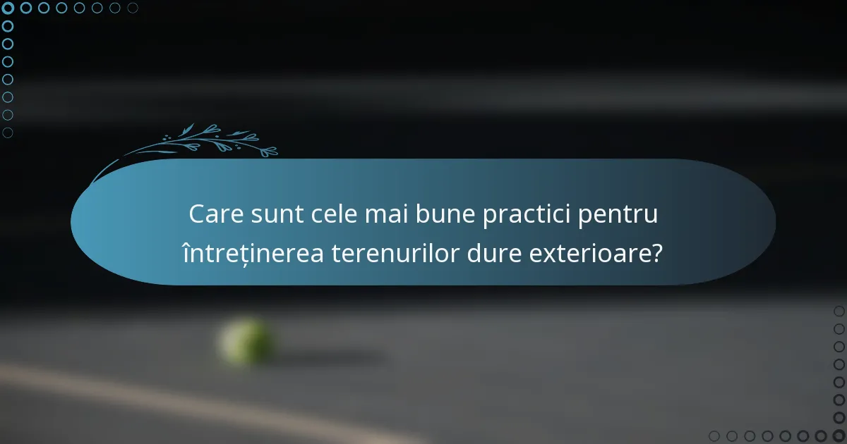 Care sunt cele mai bune practici pentru întreținerea terenurilor dure exterioare?