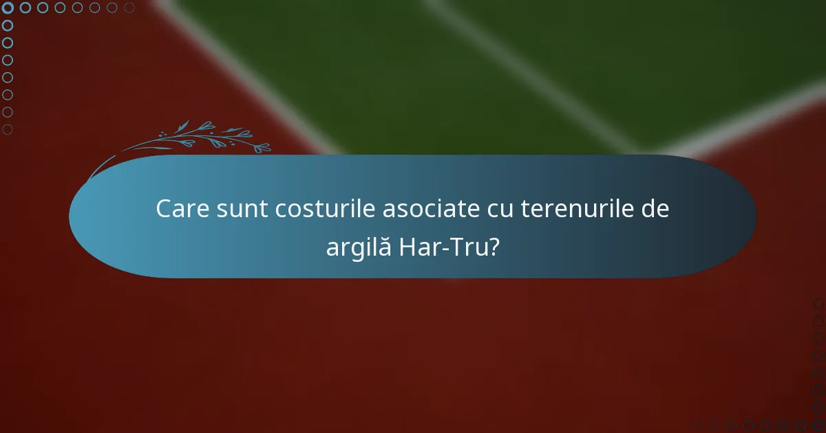 Care sunt costurile asociate cu terenurile de argilă Har-Tru?