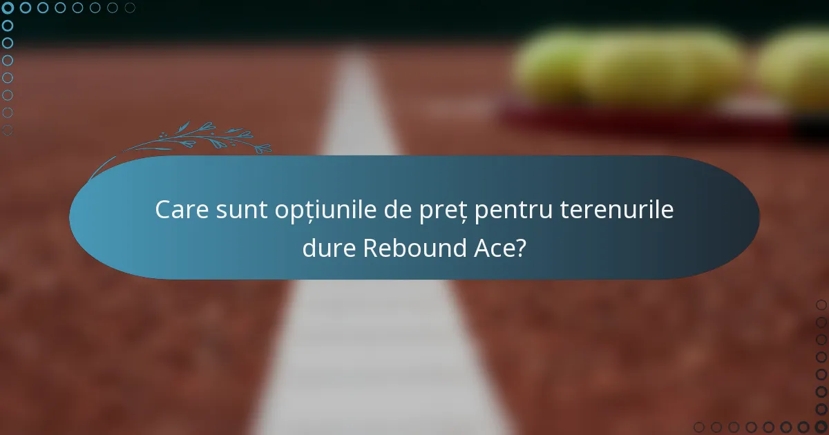 Care sunt opțiunile de preț pentru terenurile dure Rebound Ace?