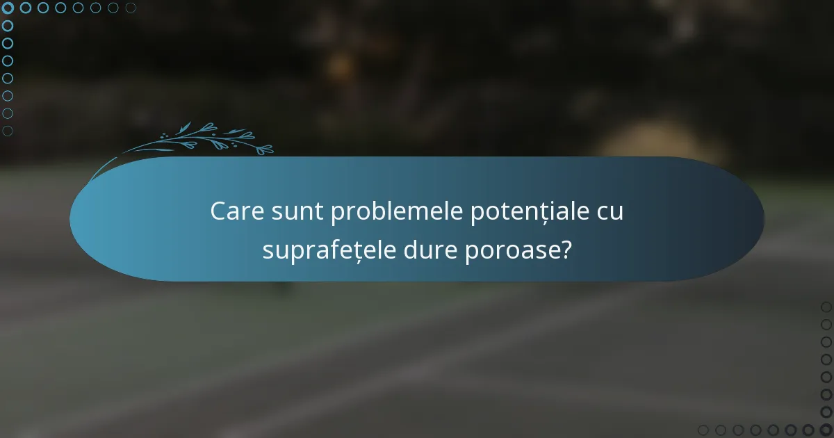 Care sunt problemele potențiale cu suprafețele dure poroase?