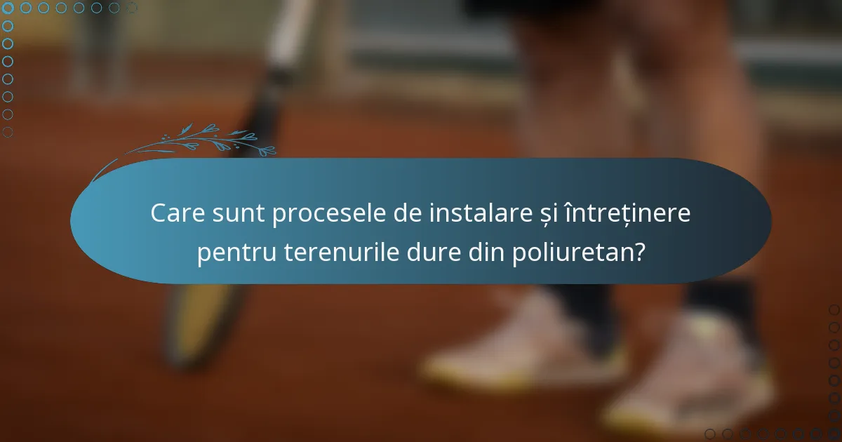 Care sunt procesele de instalare și întreținere pentru terenurile dure din poliuretan?