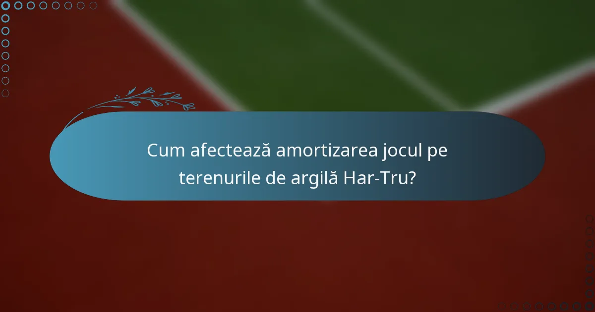 Cum afectează amortizarea jocul pe terenurile de argilă Har-Tru?