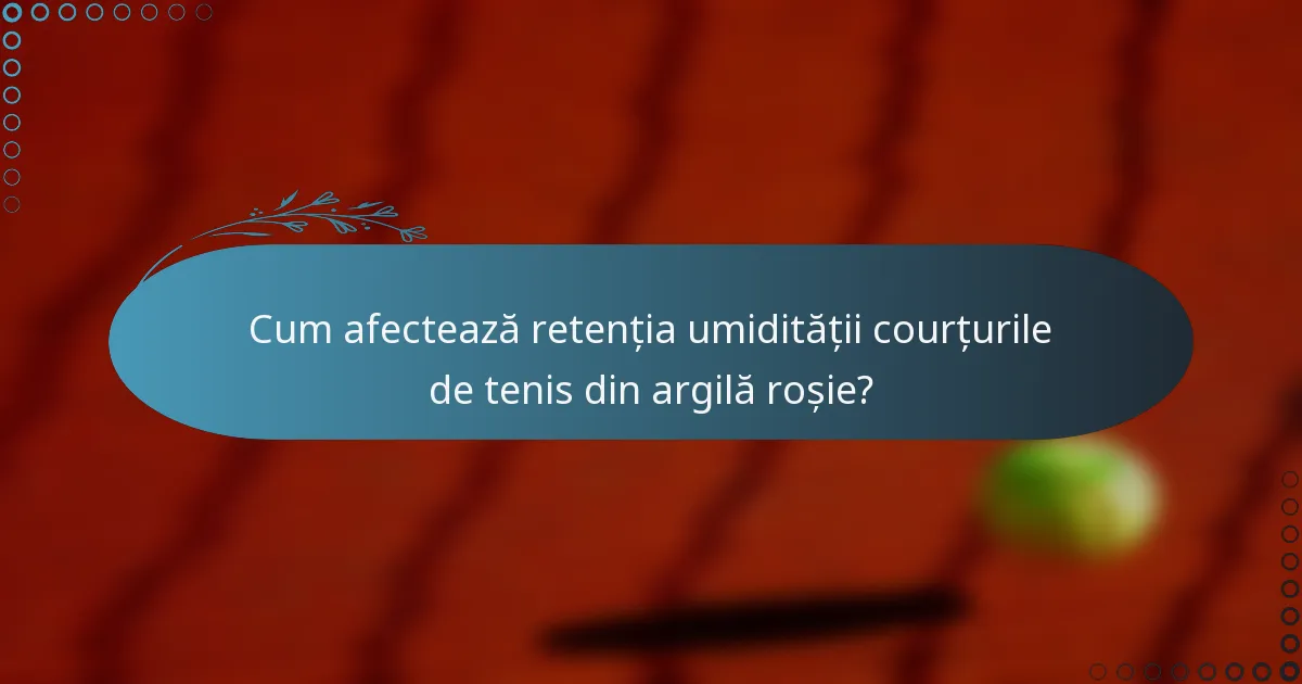 Cum afectează retenția umidității courțurile de tenis din argilă roșie?