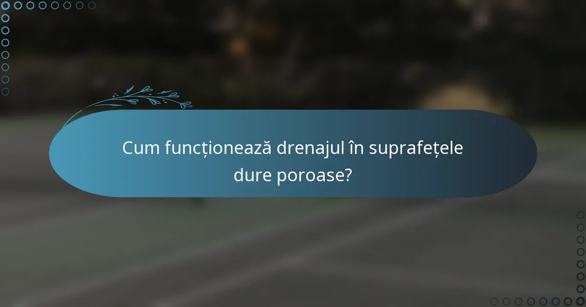 Cum funcționează drenajul în suprafețele dure poroase?
