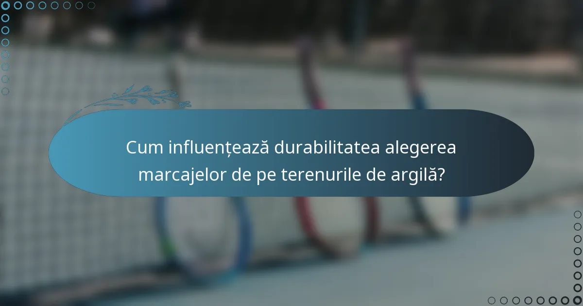 Cum influențează durabilitatea alegerea marcajelor de pe terenurile de argilă?