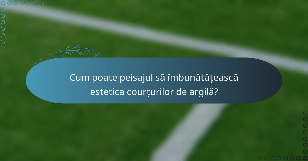 Cum poate peisajul să îmbunătățească estetica courțurilor de argilă?
