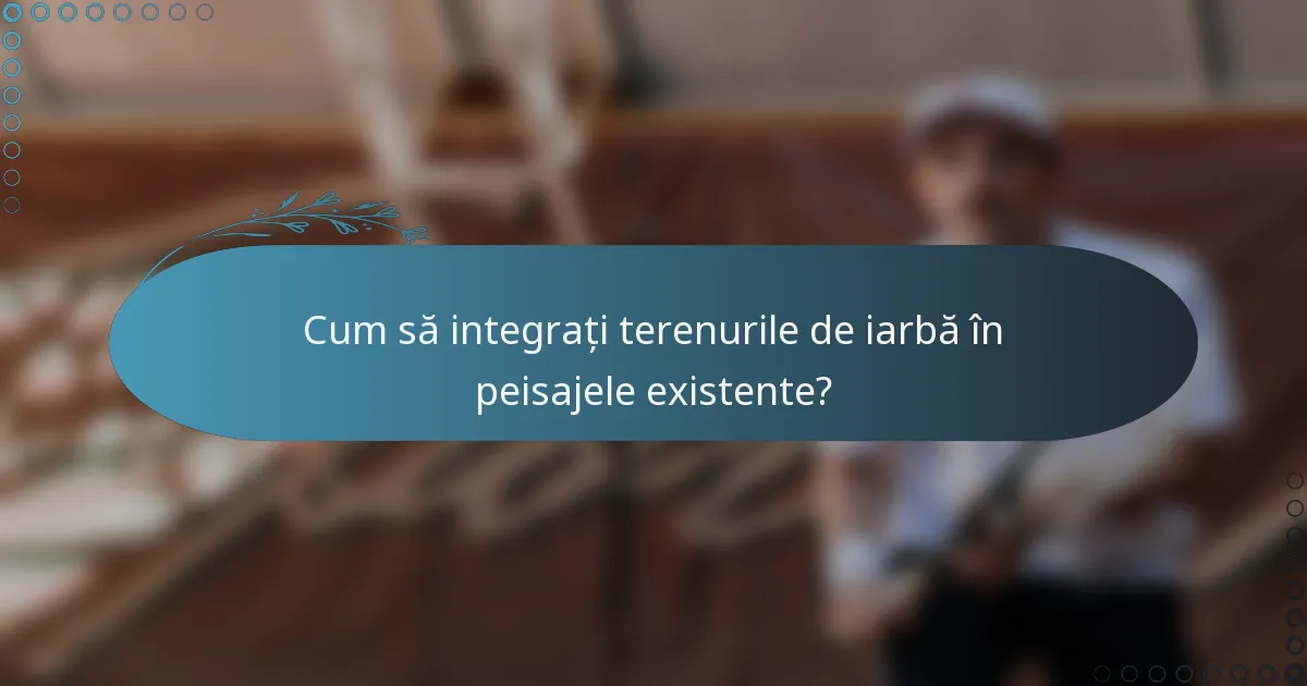 Cum să integrați terenurile de iarbă în peisajele existente?