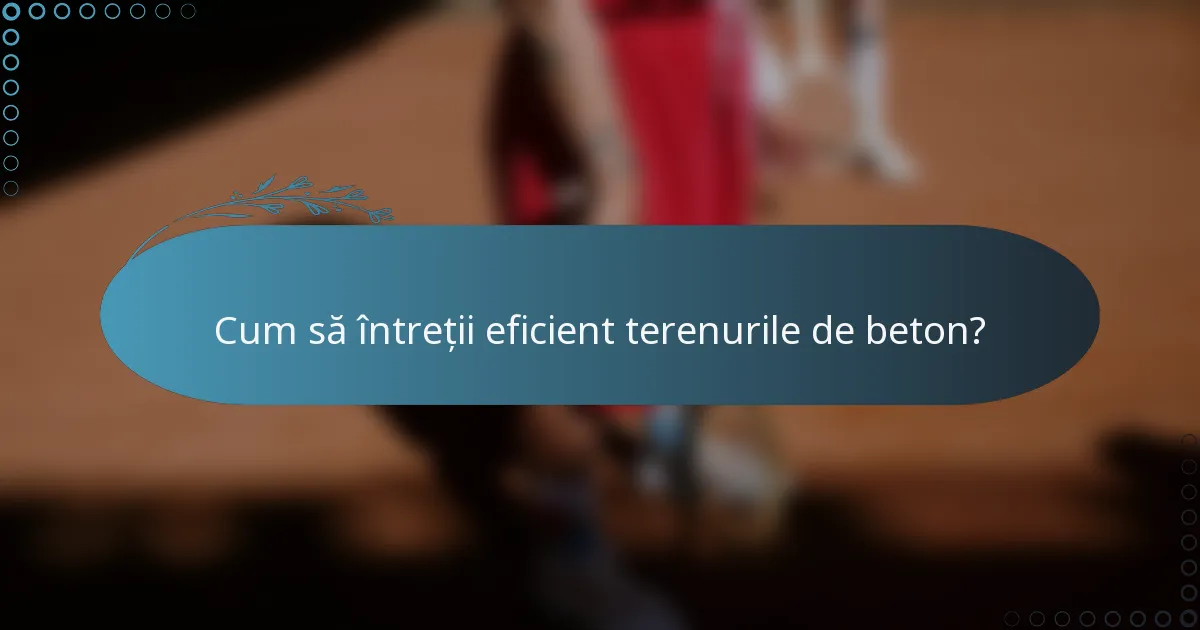 Cum să întreții eficient terenurile de beton?