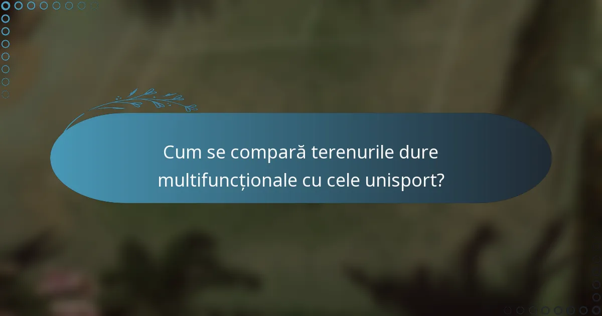 Cum se compară terenurile dure multifuncționale cu cele unisport?
