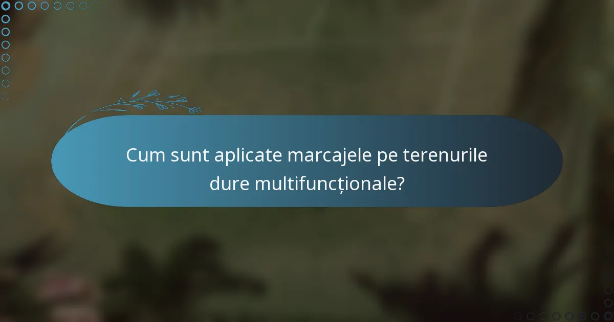 Cum sunt aplicate marcajele pe terenurile dure multifuncționale?